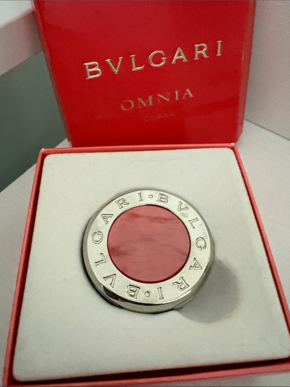 BVLGARI Omnia Coral perfume button (collectors) Rare